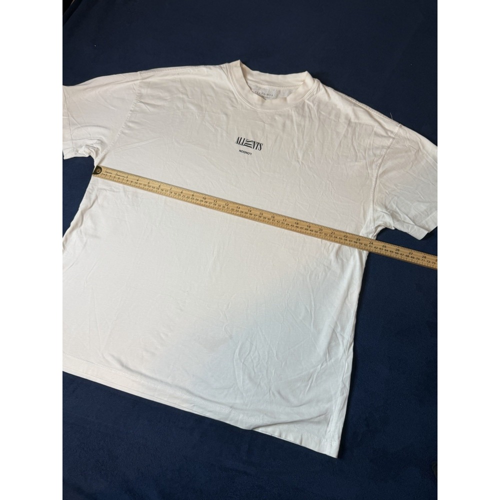 All Saints Burman Logo Cotton T Shirt Oversized M White Men Premium Cotton
